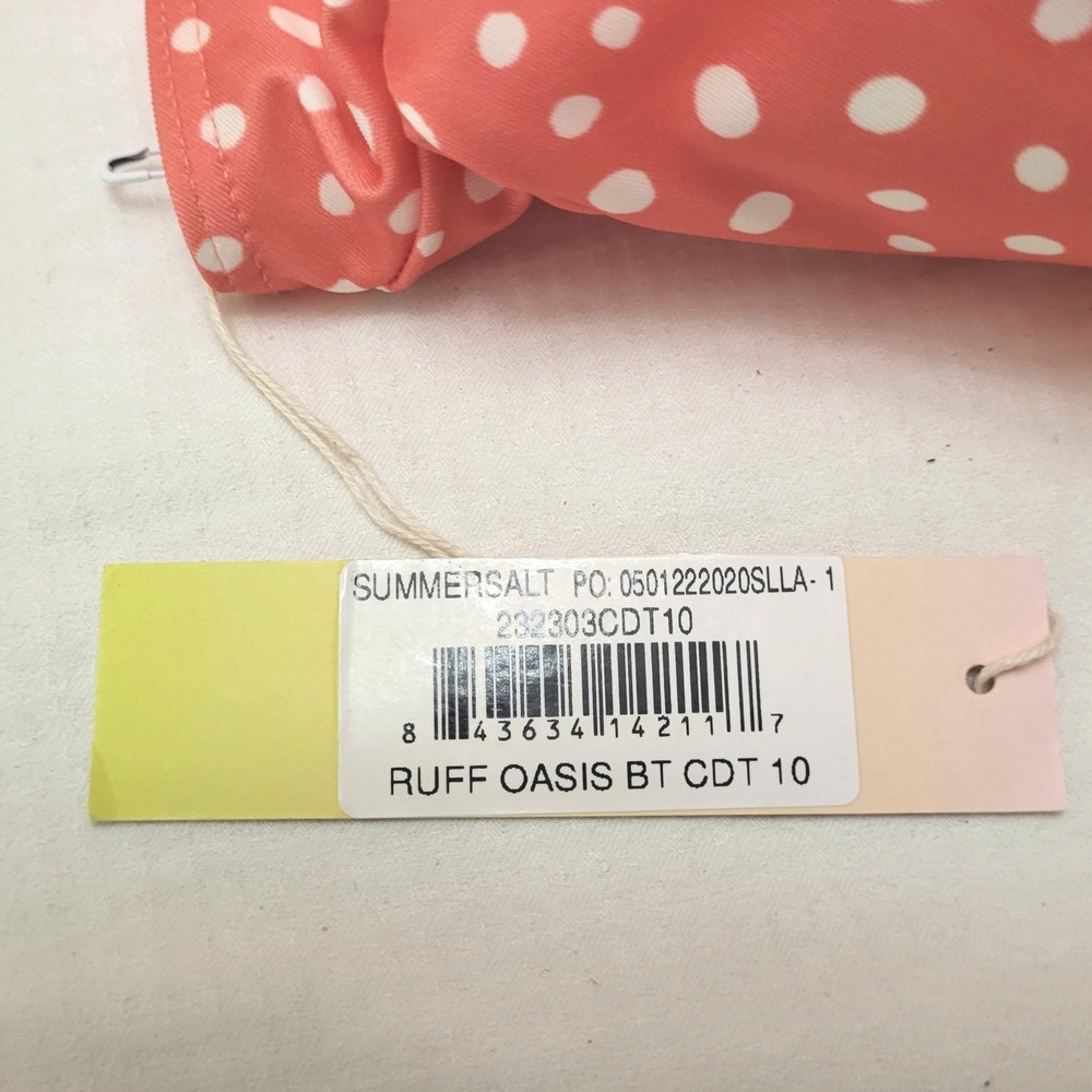 NWT Summersalt Coral Salmon Polka Dot Ruffle Oasis Bandeau Bikini Swim Top 10 - Picture 5 of 6